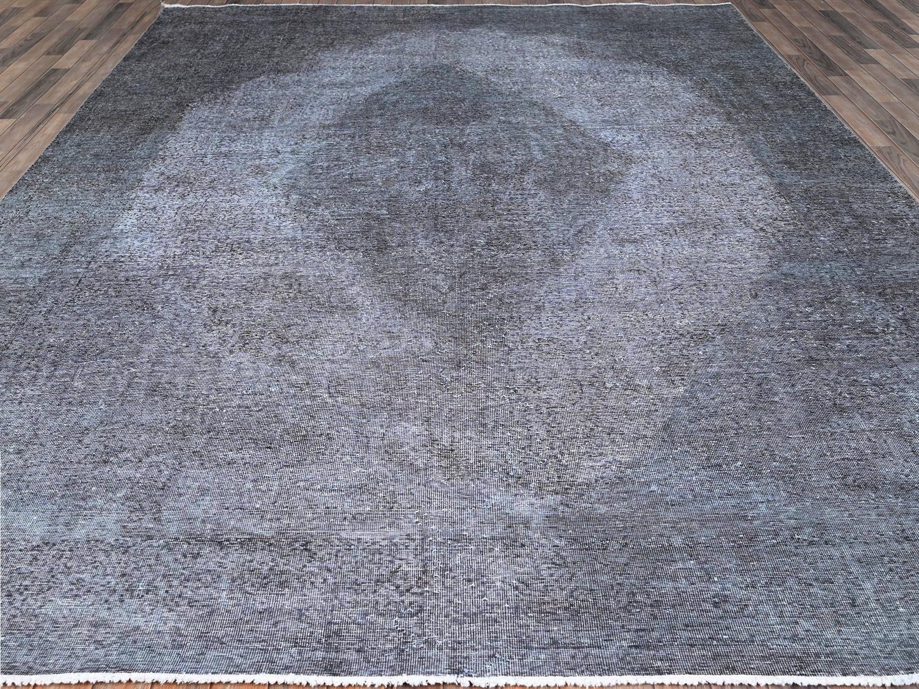 Gray 9'9" x 12'7" Vintage Hand knotted Wool Rug - Sku: O086935