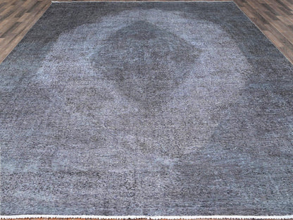 Grey 9'9" x 12'7" Vintage Hand knotted Wool Rug - Sku: O086935