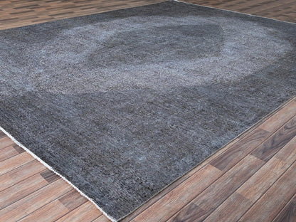Grey 9'9" x 12'7" Vintage Hand knotted Wool Rug - Sku: O086935