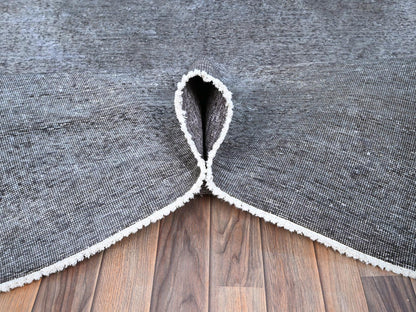 Grey 9'9" x 12'7" Vintage Hand knotted Wool Rug - Sku: O086935