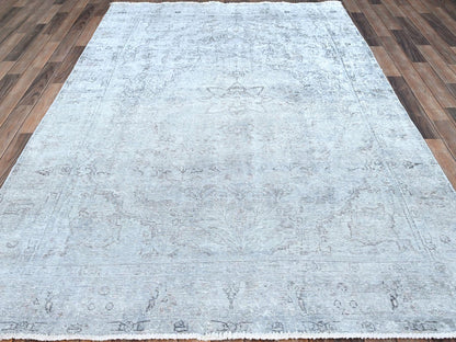 Grey 5'11" x 8'10" Vintage Hand knotted Wool Rug - Sku: O086937