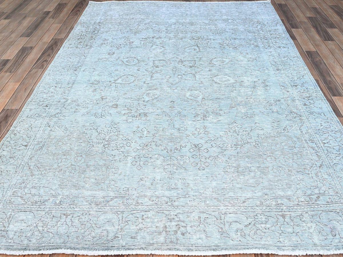 Tabriz Vintage hand-knotted wool rug in Blue, 6'0" x 8'9", SKU O086938