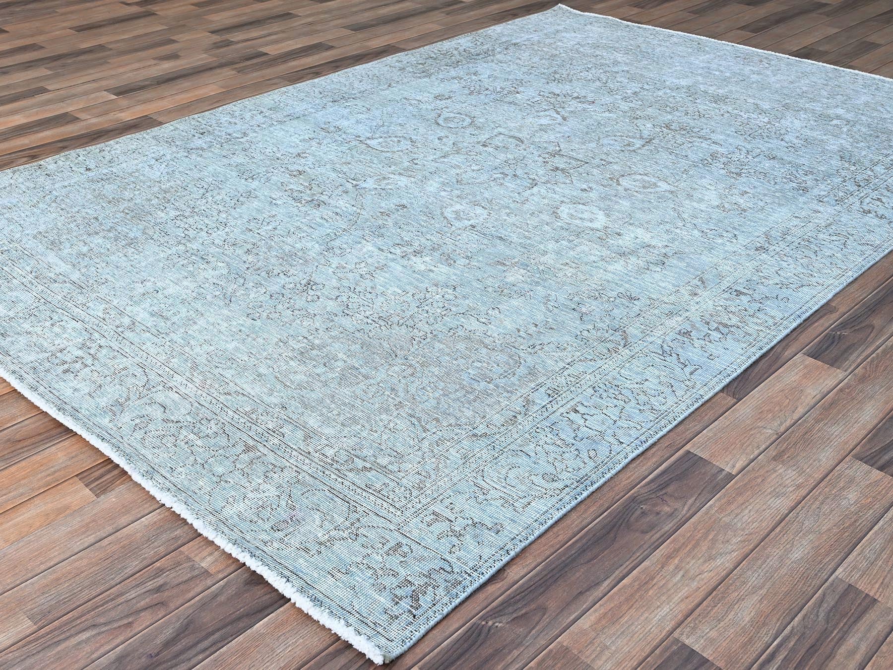 Tabriz Vintage hand-knotted wool rug in Blue, 6'0" x 8'9", SKU O086938