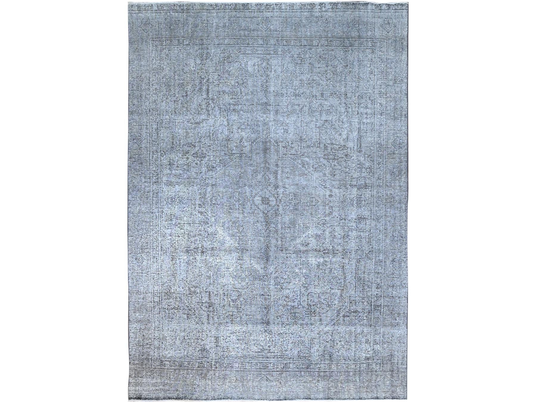 Gray 8'10" x 12'4" Vintage Hand knotted Wool Rug - Sku: O086940