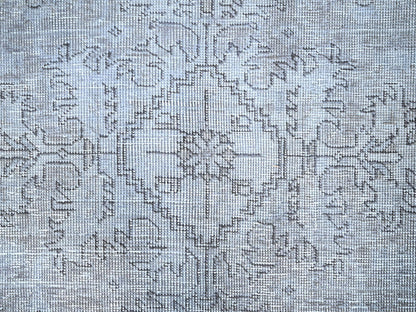 Grey 8'10" x 12'4" Vintage Hand knotted Wool Rug - Sku: O086940
