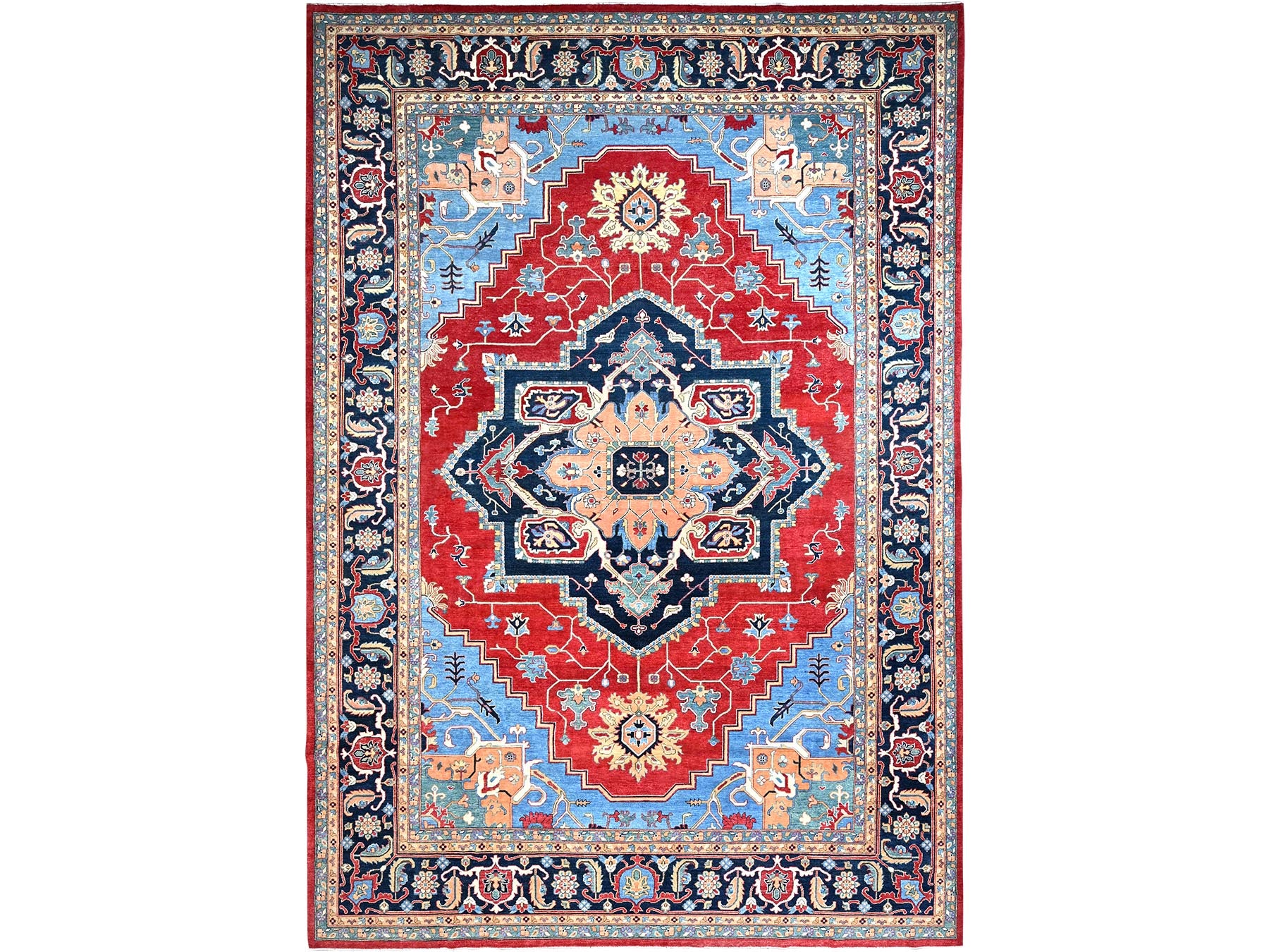 Heriz Traditional hand-knotted wool rug in Red, 12'0" x 17'2", SKU O086959
