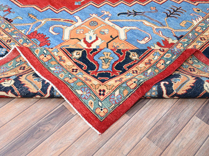 Red 12'0" x 17'2" Traditional Hand knotted Wool Rug - Sku: O086959