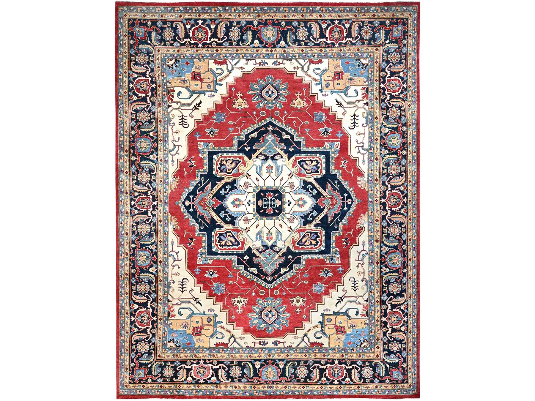 Heriz Traditional hand-knotted wool rug in Red, 12'1" x 15'9", SKU O086960