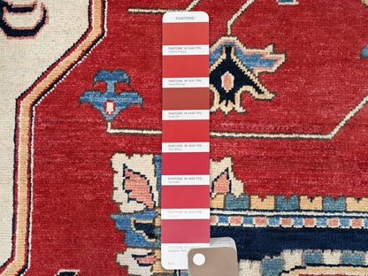 Red 12'1" x 15'9" Traditional Hand knotted Wool Rug - Sku: O086960