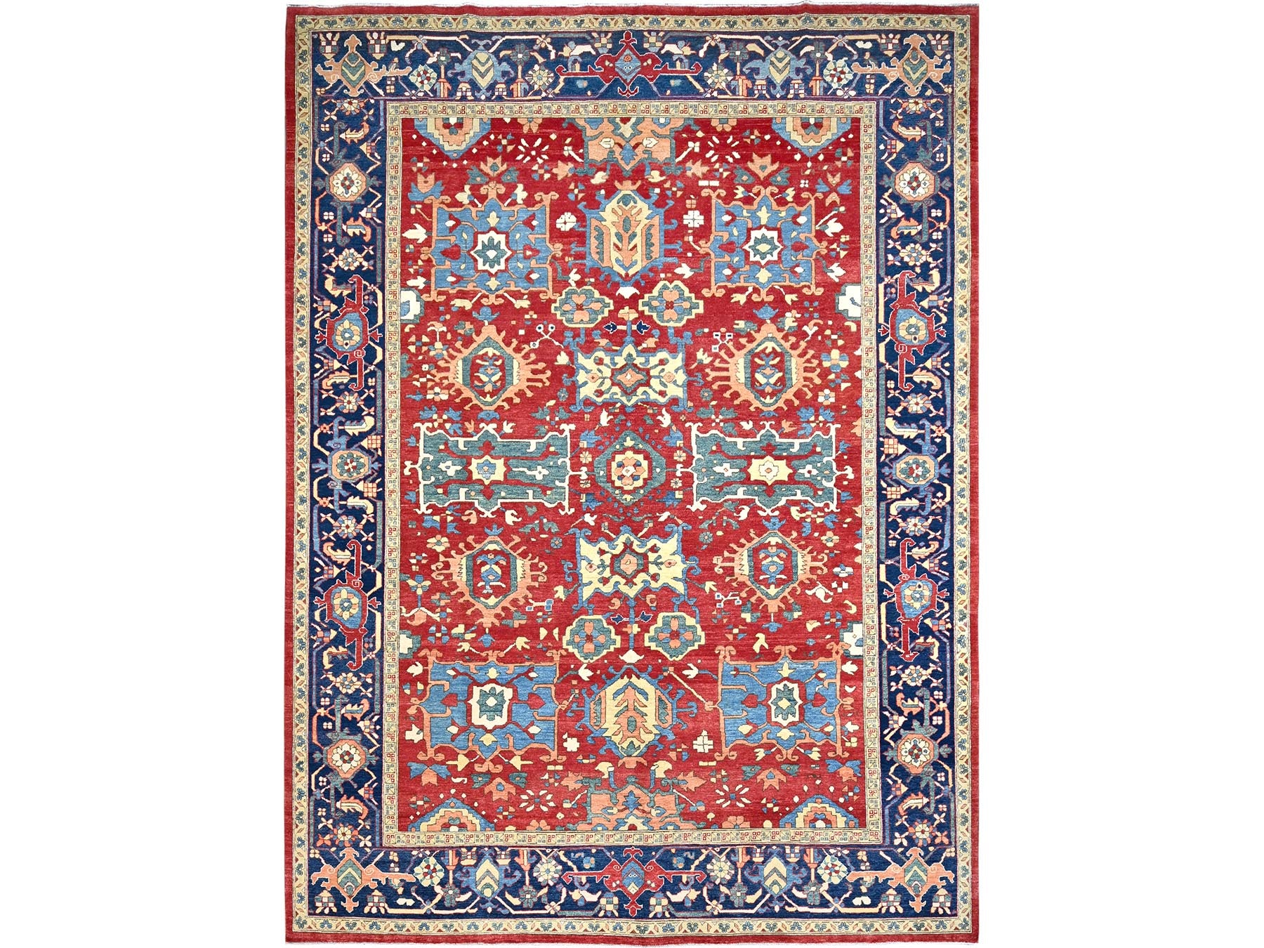 Heriz Traditional hand-knotted wool rug in Red, 9'10" x 13'1", SKU O086962