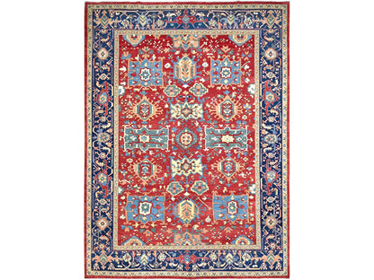 Red 9'10" x 13'1" Traditional Hand knotted Wool Rug - Sku: O086962
