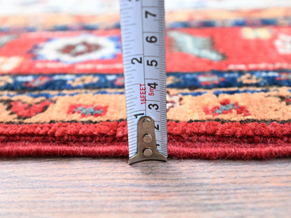Grey 4'0" x 5'10" Traditional Hand knotted Wool Rug - Sku: O086967