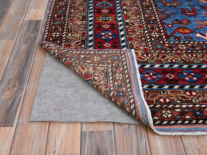 Tribal hand-knotted wool rug in Blue, 8'9" x 10'5", SKU O086977