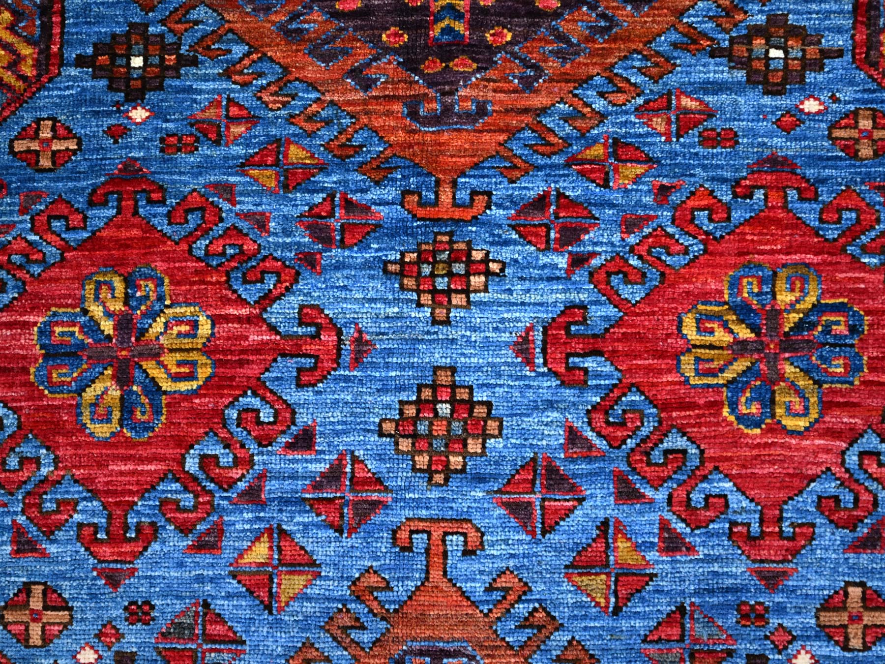 Tribal hand-knotted wool rug in Blue, 6'3" x 8'5", SKU O086978