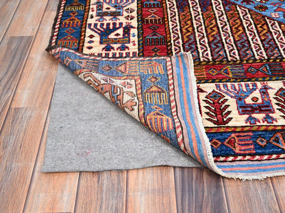 Tribal hand-knotted wool rug in Blue, 5'10" x 9'0", SKU O086981