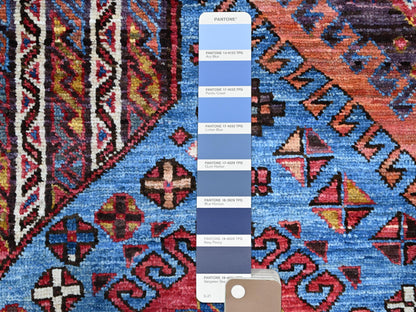 Tribal hand-knotted wool rug in Blue, 5'10" x 9'0", SKU O086981