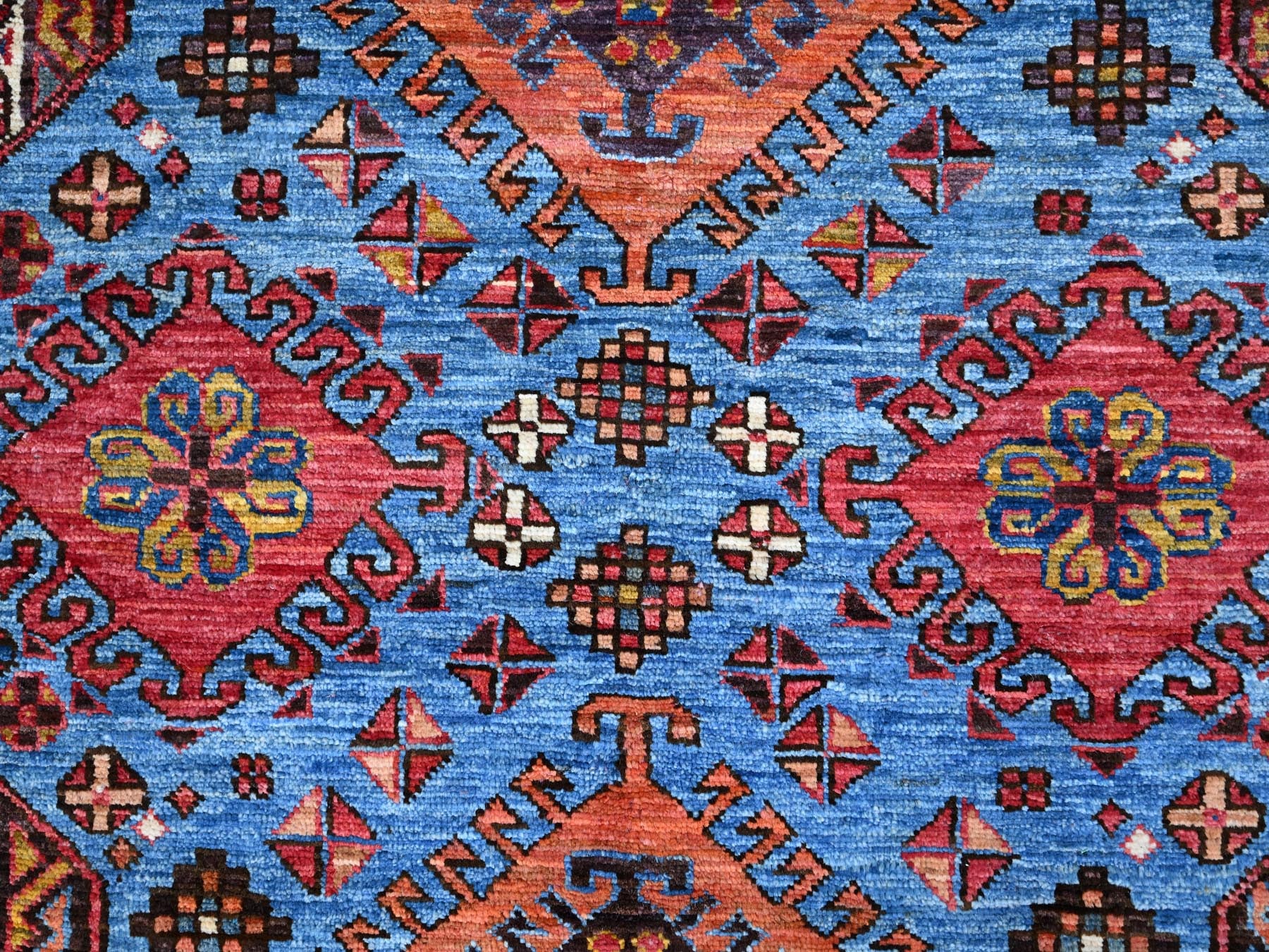 Tribal hand-knotted wool rug in Blue, 5'10" x 9'0", SKU O086981
