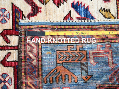 Ivory 5'11" x 7'8" Tribal Hand knotted Wool Rug - Sku: O086983
