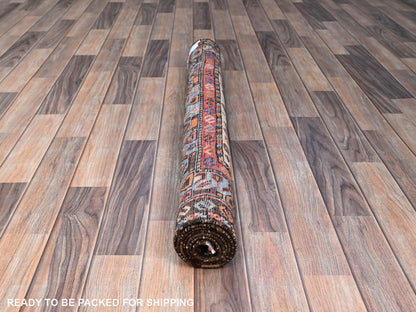 Ivory 3'8" x 5'4" Tribal Hand knotted Wool Rug - Sku: O086988