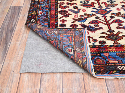 Ivory 3'7" x 5'3" Tribal Hand knotted Wool Rug - Sku: O086990