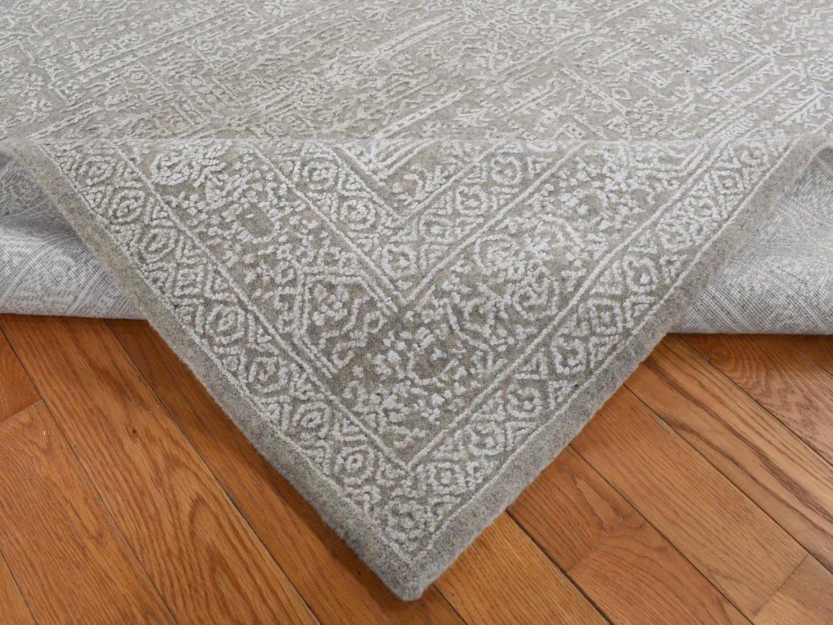 Modern / Contemporary hand-knotted wool/plant based silk rug in Gray, 5'9" x 9' — SKU O087003 (view 5)