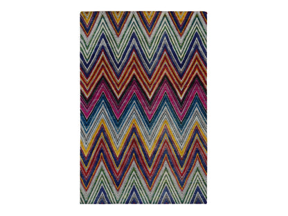 Modern / Contemporary hand-knotted wool/silk rug in Pink, 6' x 9' — SKU O087005