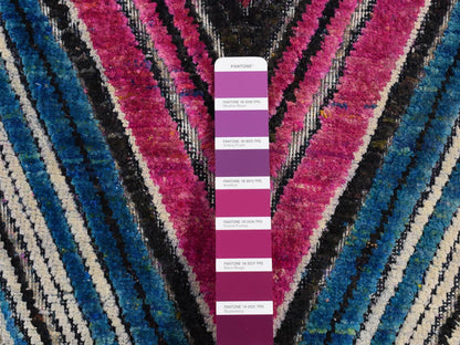 Pink 6'0" x 9'0" Modern / Contemporary Hand knotted Wool/Silk Rug - Sku: O087005