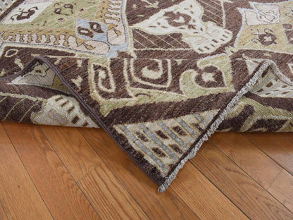 Brown 8'1" x 10'0" Tribal Hand knotted Wool Rug - Sku: O087007