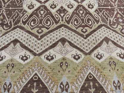 Brown 8'1" x 10'0" Tribal Hand knotted Wool Rug - Sku: O087007