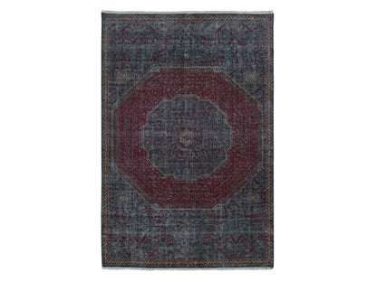Green 6'0" x 9'0" Traditional Hand knotted Wool Rug - Sku: O087015
