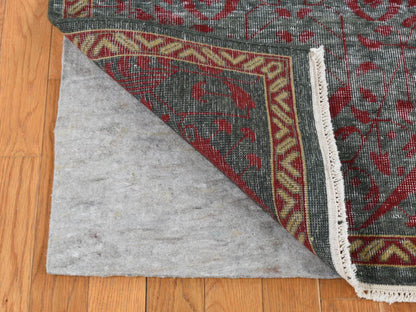 Green 6'0" x 9'0" Traditional Hand knotted Wool Rug - Sku: O087015