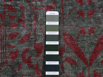 Green 6'0" x 9'0" Traditional Hand knotted Wool Rug - Sku: O087015