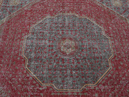 Green 6'0" x 9'0" Traditional Hand knotted Wool Rug - Sku: O087015