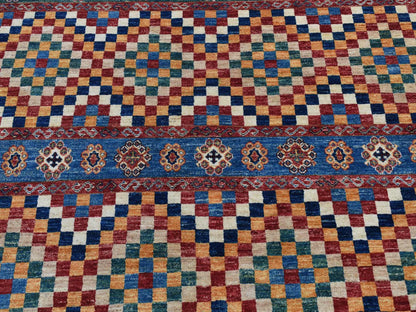 Green 5'7" x 8'0" Tribal Hand knotted Wool Rug - Sku: O087018