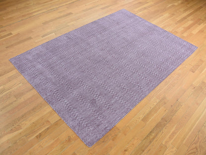 Modern / Contemporary hand-knotted wool rug in Purple, 8' x 10'1" — SKU O087020 (view 3)