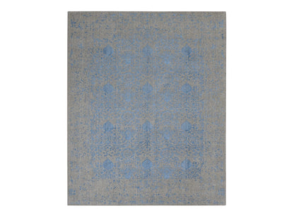 Blue 7'10" x 9'9" Modern and Contemporary Handloom Wool Rug - Sku: O087022