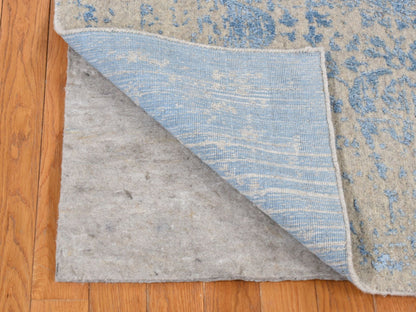 Blue 7'10" x 9'9" Modern and Contemporary Handloom Wool Rug - Sku: O087022
