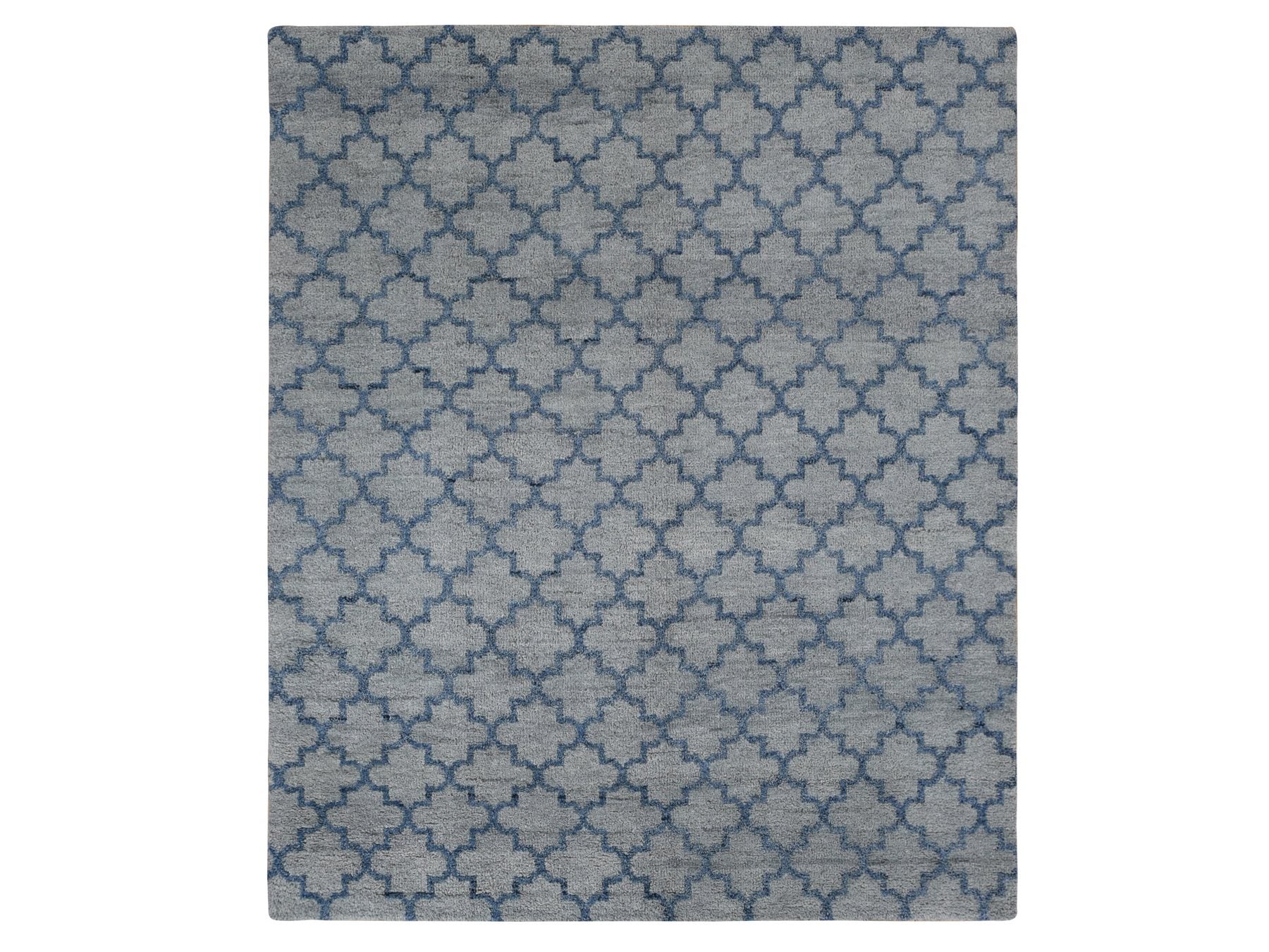 Modern / Contemporary hand-knotted wool rug in Gray, 8'1" x 9'9" — SKU O087025