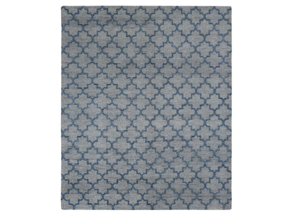 Modern / Contemporary hand-knotted wool rug in Gray, 8'1" x 9'9" — SKU O087025