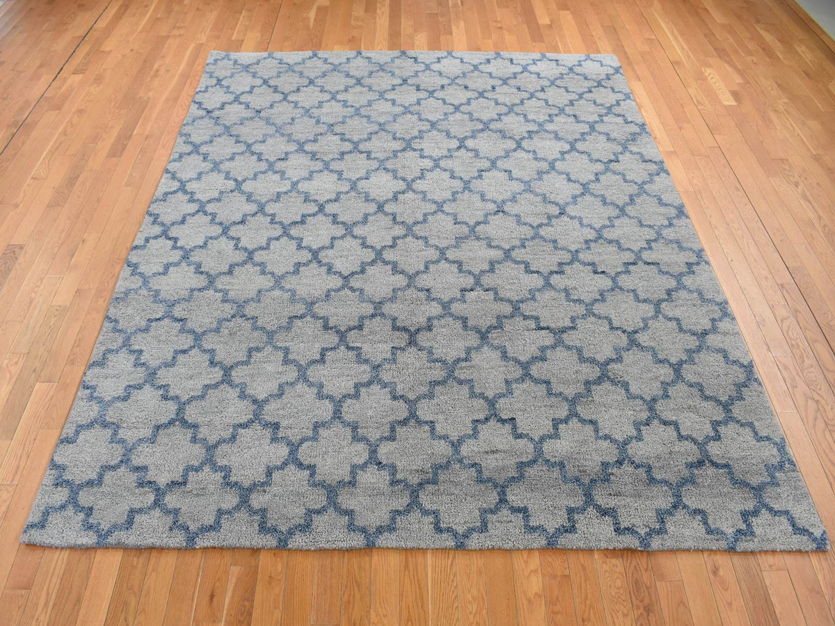 Modern / Contemporary hand-knotted wool rug in Gray, 8'1" x 9'9" — SKU O087025 (view 2)