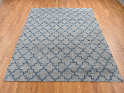 Modern / Contemporary hand-knotted wool rug in Gray, 8'1" x 9'9" — SKU O087025 (view 2)