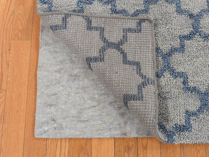 Grey 8'1" x 9'9" Modern / Contemporary Hand knotted Wool Rug - Sku: O087025