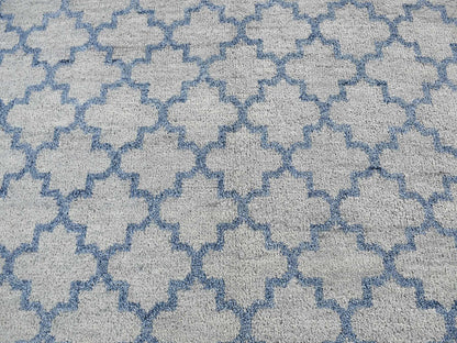 Modern / Contemporary hand-knotted wool rug in Gray, 8'1" x 9'9" — SKU O087025 (view 8)