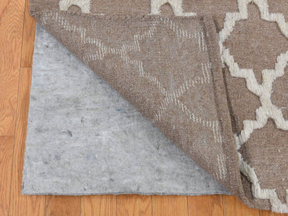 Brown 7'10" x 9'9" Modern / Contemporary Hand knotted Wool Rug - Sku: O087026