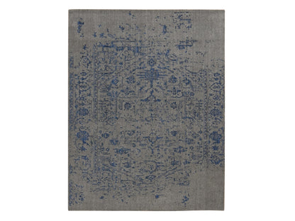 Heriz Modern / Contemporary hand-knotted wool/silk rug in Gray, 7'10" x 10' — SKU O087028