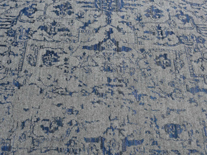 Heriz Modern / Contemporary hand-knotted wool/silk rug in Gray, 7'10" x 10' — SKU O087028 (view 8)