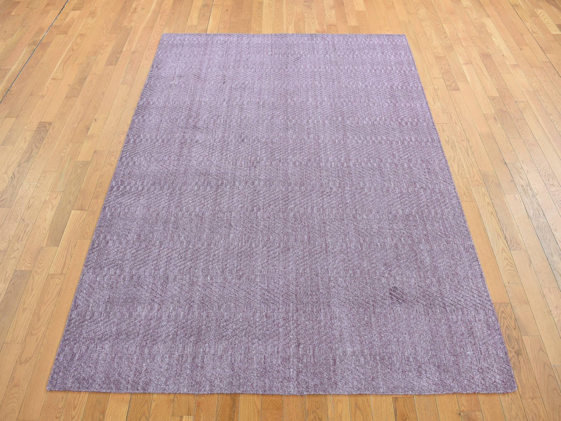 Modern / Contemporary hand-knotted wool rug in Purple, 8' x 10' — SKU O087031 (view 2)