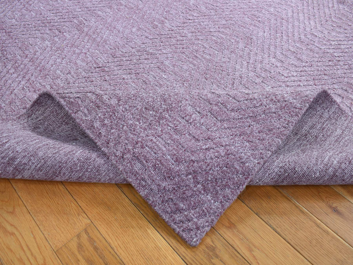 Modern / Contemporary hand-knotted wool rug in Purple, 8' x 10' — SKU O087031 (view 5)