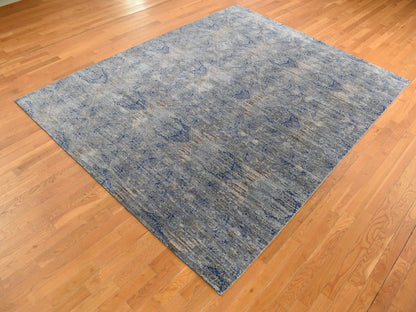 Grey 8'0" x 10'2" Modern / Contemporary Hand knotted Wool/Silk Rug - Sku: O087033