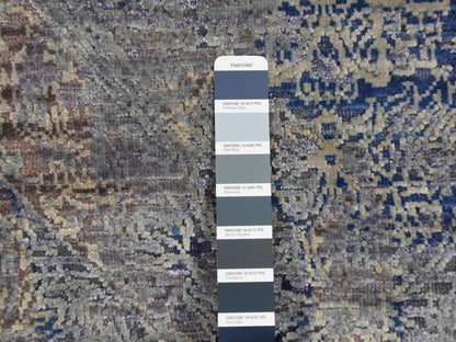 Modern / Contemporary hand-knotted wool/silk rug in Gray, 8' x 10'2" — SKU O087033 (view 7)